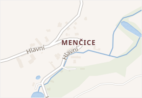 Menčice v obci Všestary - mapa části obce