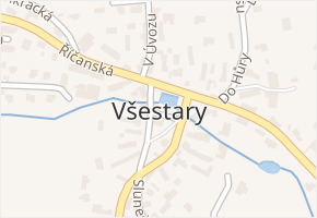 Všestary v obci Všestary - mapa části obce