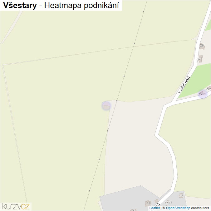 Mapa Všestary - Firmy v ulici.