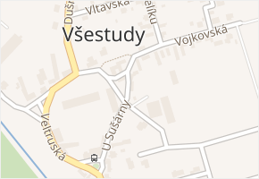 Všestudy v obci Všestudy - mapa části obce