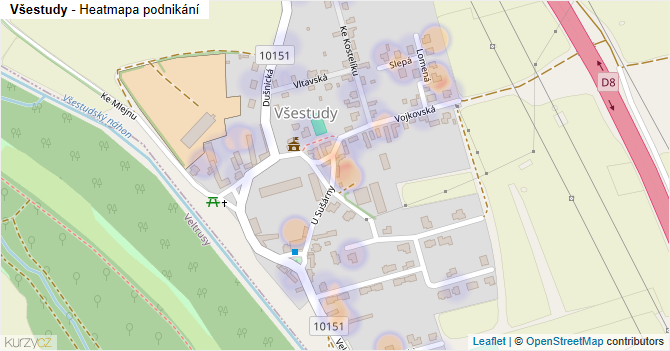 Všestudy - mapa podnikání