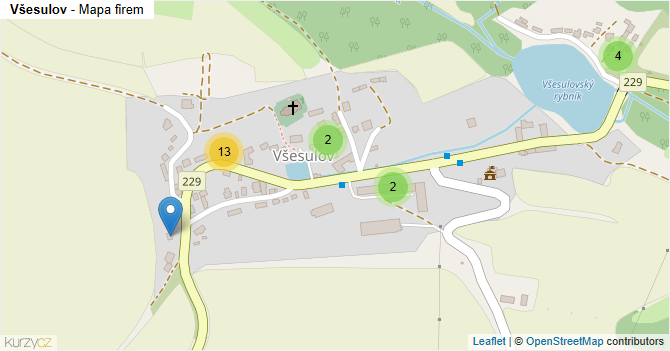 Všesulov - mapa firem