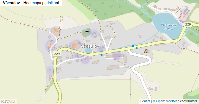 Všesulov - mapa podnikání