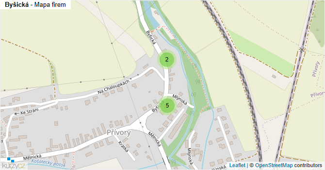 Byšická - mapa firem