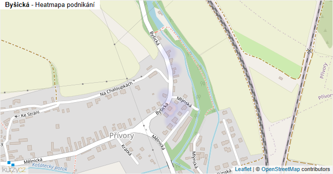 Byšická - mapa podnikání