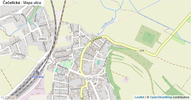 Čečelická - mapa ulice