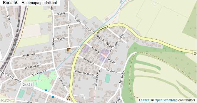 Karla IV. - mapa podnikání