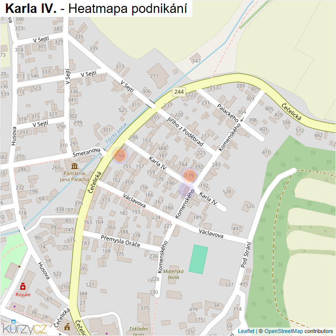 Mapa Karla IV. - Firmy v ulici.