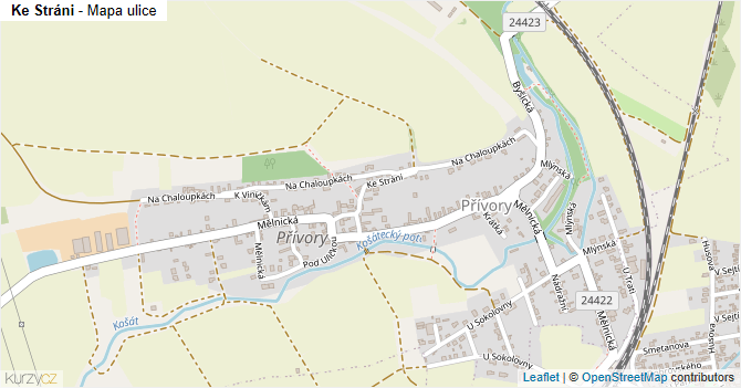 Ke Stráni - mapa ulice