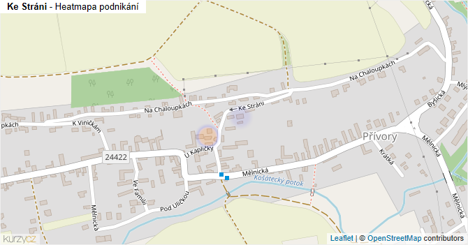 Ke Stráni - mapa podnikání
