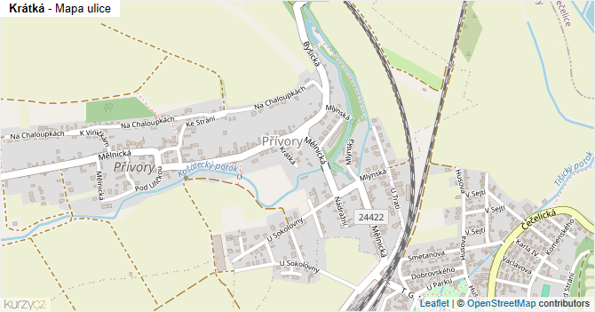 Krátká - mapa ulice