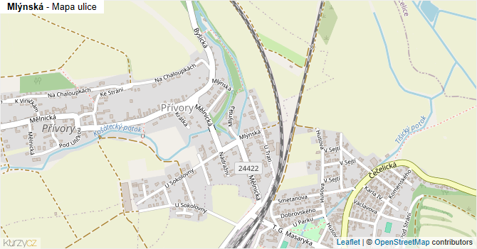 Mlýnská - mapa ulice