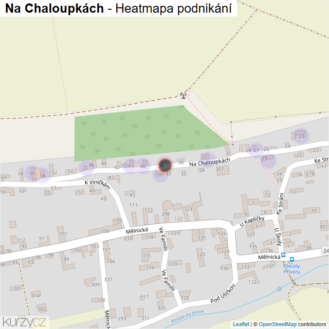 Mapa Na Chaloupkách - Firmy v ulici.