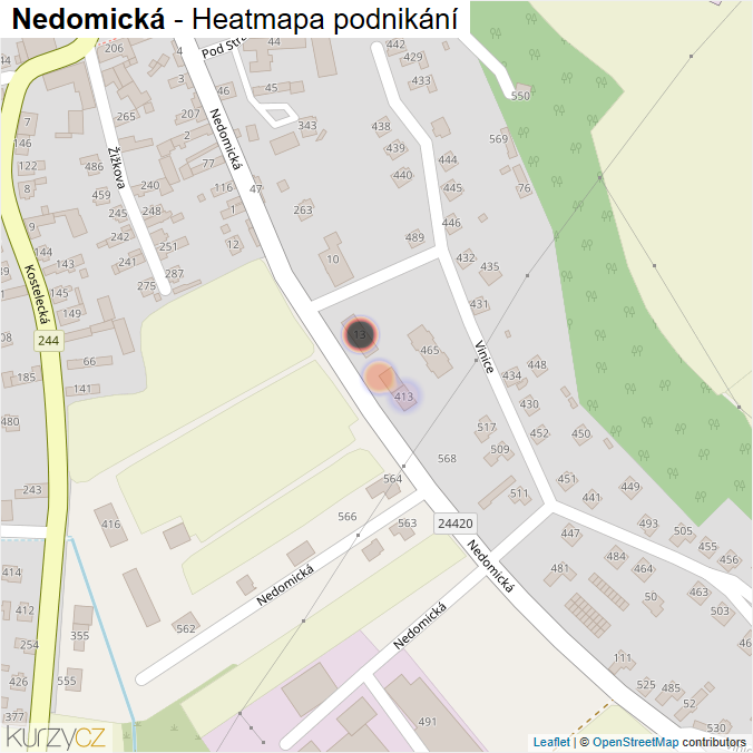 Mapa Nedomická - Firmy v ulici.