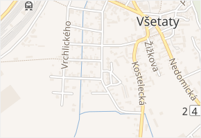 Ohrada v obci Všetaty - mapa ulice