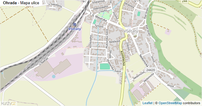 Ohrada - mapa ulice
