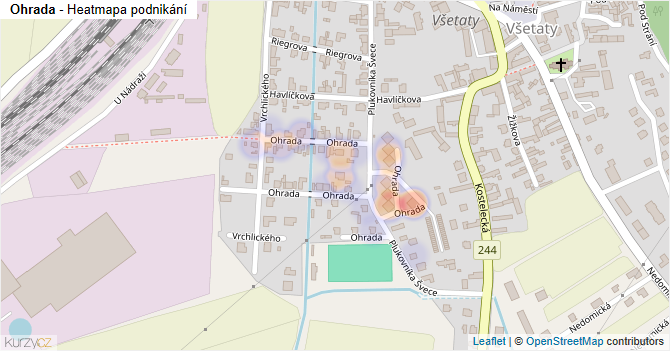 Ohrada - mapa podnikání