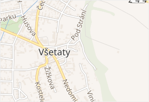 Pod Strání v obci Všetaty - mapa ulice