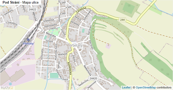 Pod Strání - mapa ulice