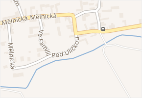 Pod Uličkou v obci Všetaty - mapa ulice