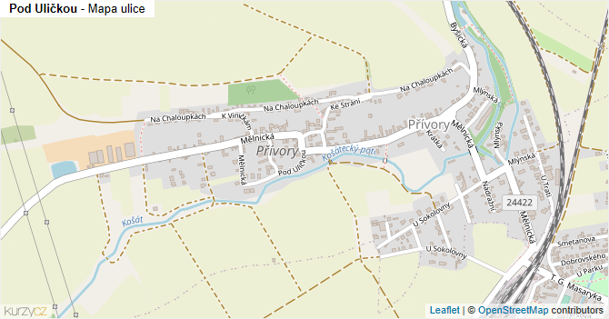 Pod Uličkou - mapa ulice
