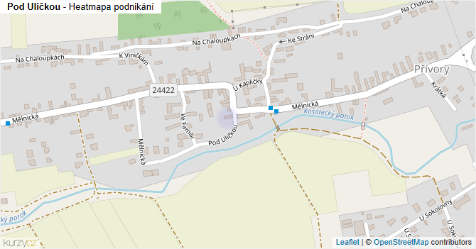 Pod Uličkou - mapa podnikání