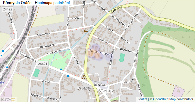 Přemysla Oráče - mapa podnikání