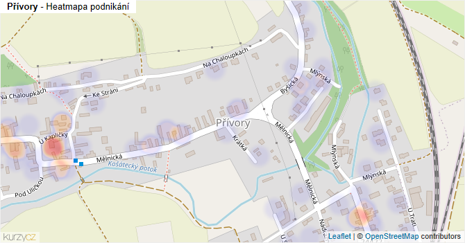 Přívory - mapa podnikání
