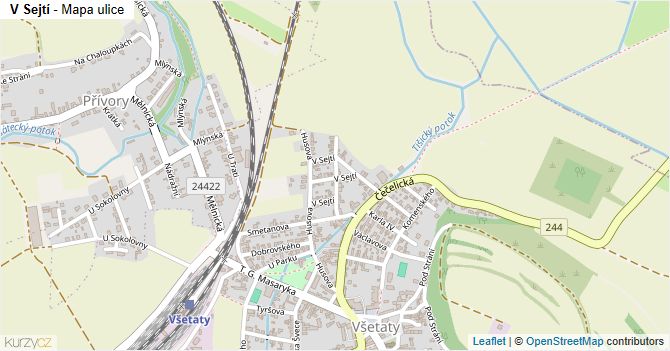 V Sejtí - mapa ulice
