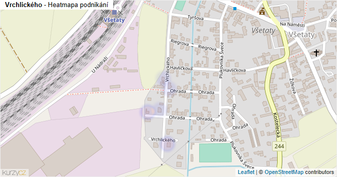 Vrchlického - mapa podnikání