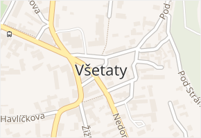 Všetaty v obci Všetaty - mapa části obce