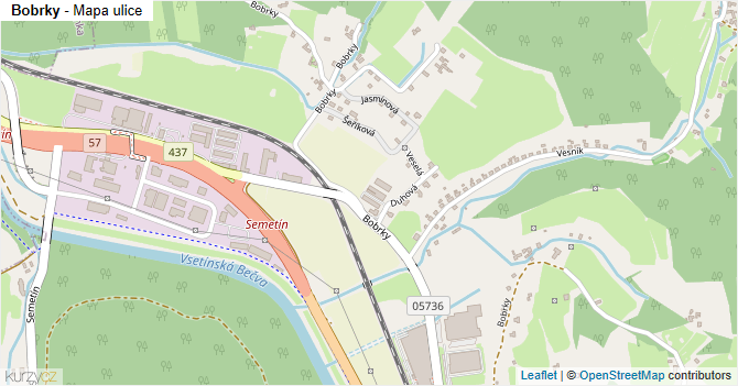 Bobrky - mapa ulice