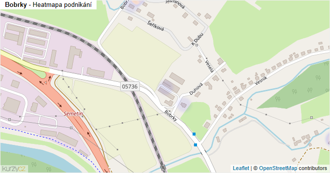 Bobrky - mapa podnikání