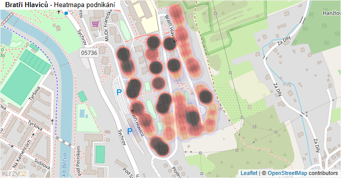 Bratří Hlaviců - mapa podnikání