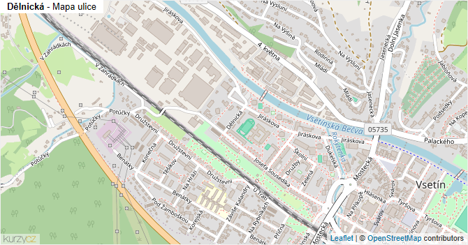 Dělnická - mapa ulice
