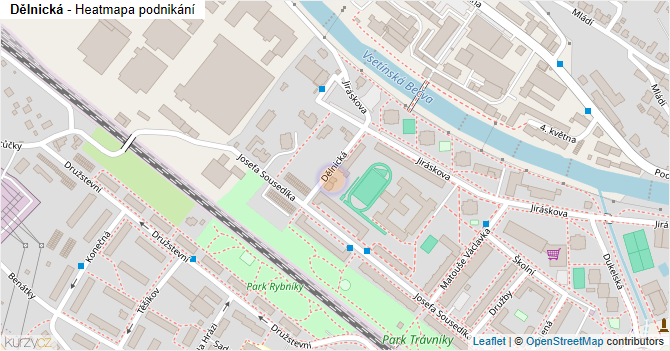 Dělnická - mapa podnikání