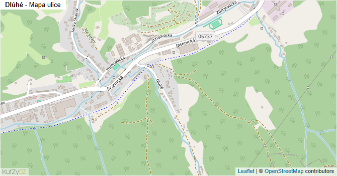Dlúhé - mapa ulice