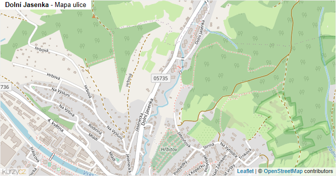 Dolní Jasenka - mapa ulice