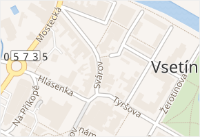 Duhová v obci Vsetín - mapa ulice