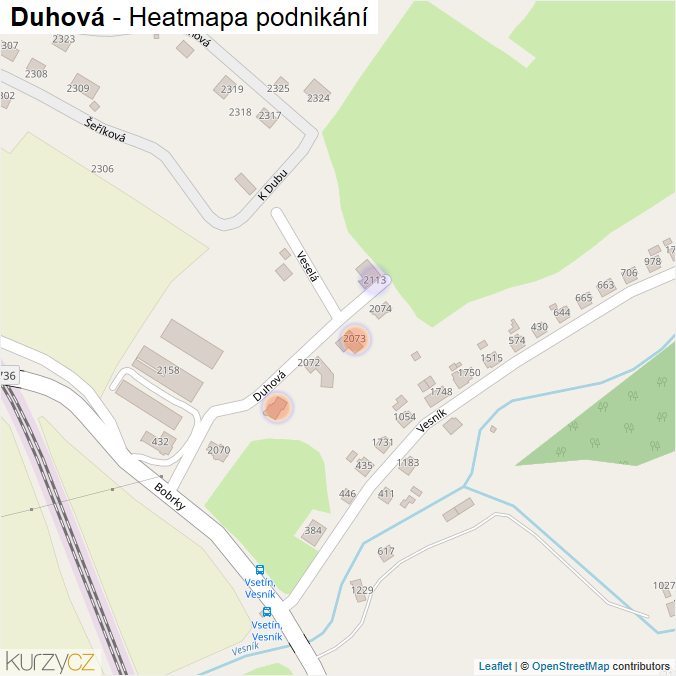 Mapa Duhová - Firmy v ulici.