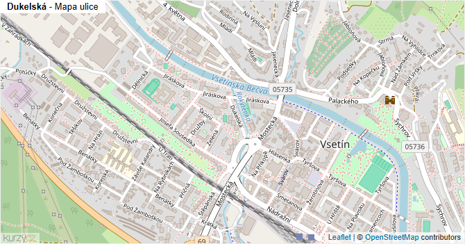 Dukelská - mapa ulice
