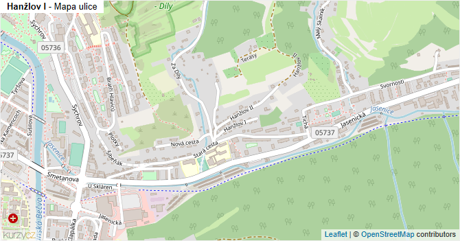 Hanžlov I - mapa ulice