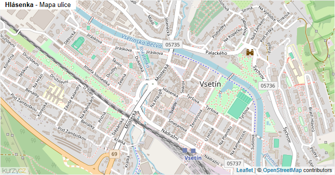 Hlásenka - mapa ulice
