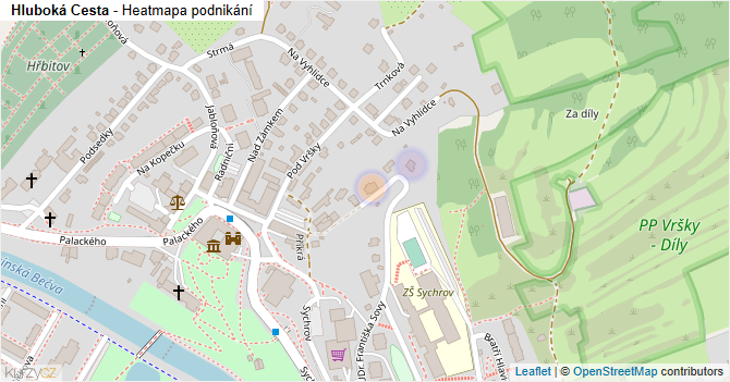 Hluboká Cesta - mapa podnikání