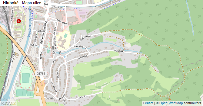 Hluboké - mapa ulice