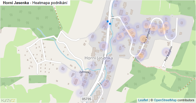 Horní Jasenka - mapa podnikání
