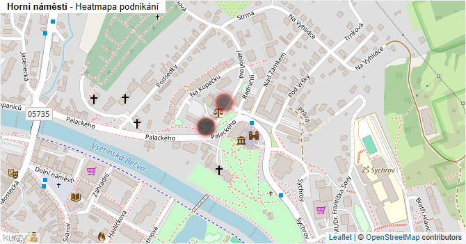Horní náměstí - mapa podnikání