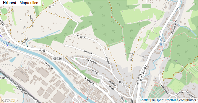 Hrbová - mapa ulice