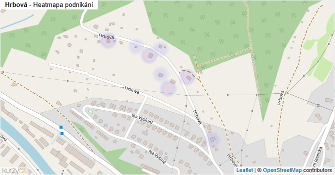 Hrbová - mapa podnikání