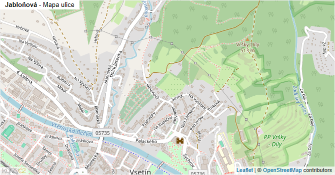 Jabloňová - mapa ulice